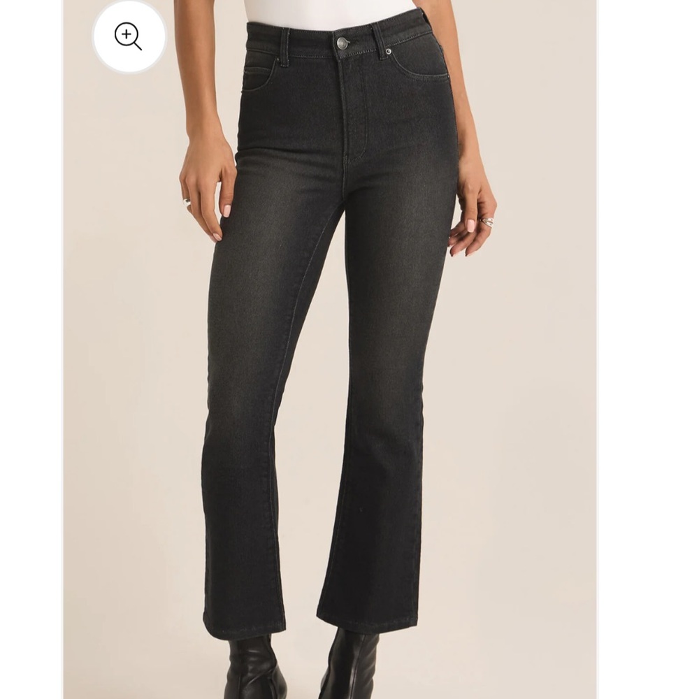 Z Supply - Lia Ankle Kick Flare Denim Pant - Black Sand - 28 - NWT
